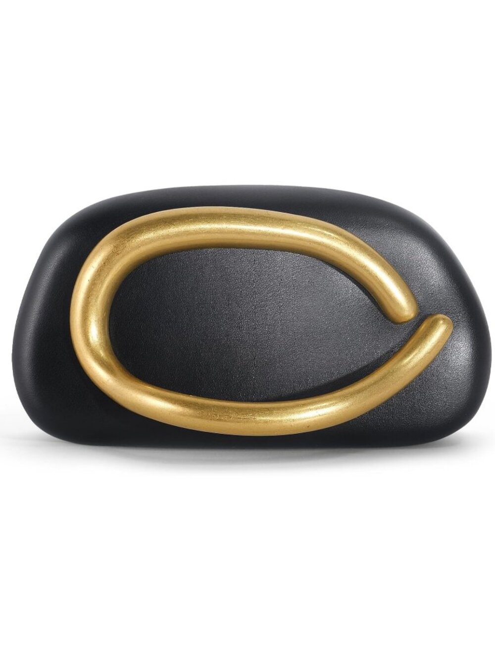 Women's Leather Black Acrylic Clutch Chain Handle Formal Evening Purse Bag